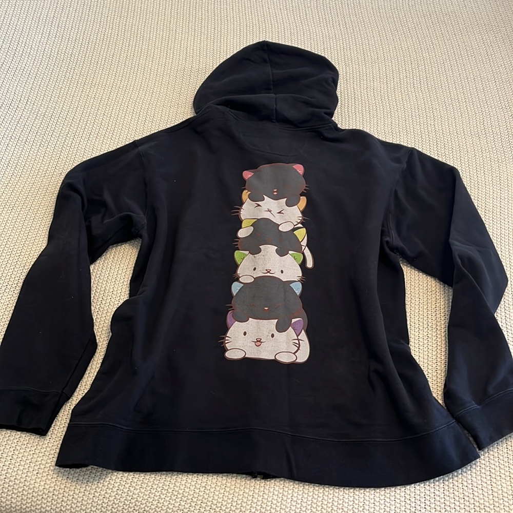 ๐๐ปโโ๏ธ๐๐ปโโ๏ธ Cute Kitty Stack Full Zip Hoodie - Picture 2 of 5